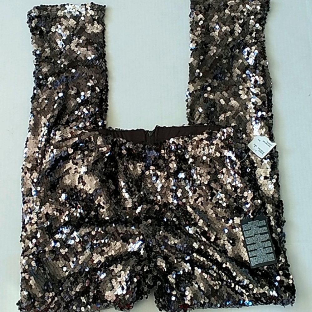 COPY - Forever 21 Gunmetal Sequins knit Pants/Leggings L